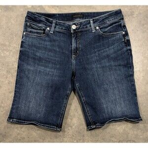 Silver Jeans Co. Womens 31 / 9 Denim Suki Bermuda Jean Shorts Stretch